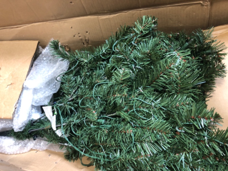 Photo 1 of ****AS IS ALL SALES FINAL NO RETURNS****Puleo International 7.5ft Pre-Lit Slim Fraser Christmas Tree with 500 Clear Lights, 1453 Realistic Dense Branch Tips, Easy Setup Artificial Trees with Sturdy Metal Stand
****AS IS ALL SALES FINAL NO RETURNS****