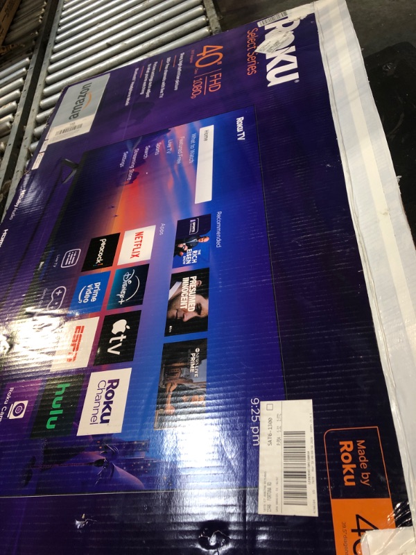 Photo 1 of ***BROKEN***

Roku Smart TV – 40-Inch Select Series, 1080p Full HD TV – Roku TV with Voice Remote – Flat Screen LED Television with Wi-Fi for Streaming Live Local News, Sports, Family Entertainment