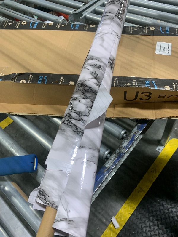 Photo 1 of ***MAJOR DAMAGE*** practicalWs Glossy Marble Contact Paper Granite White/Grey Kitchen Countertop Cabinets Furniture Refurbishment Wall Paper Thick Removable Wallpaper Peel and Stick Wall Decor Vinyl Wrap 11.8"x78.7"