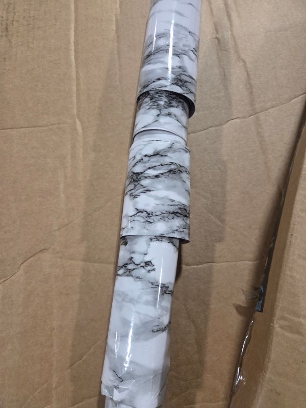 Photo 1 of ***MAJOR DAMAGE*** practicalWs Glossy Marble Contact Paper Granite White/Grey Kitchen Countertop Cabinets Furniture Refurbishment Wall Paper Thick Removable Wallpaper Peel and Stick Wall Decor Vinyl Wrap 11.8"x78.7"