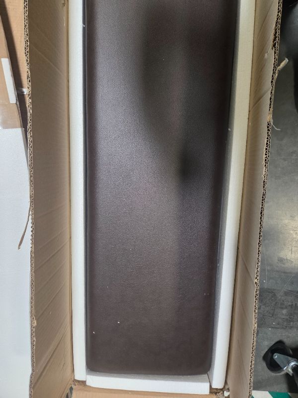 Photo 1 of ***MINOR DAMAGE/MISSING LEG*** Shoe Rack Bench Entryway Storage with Leather Cushion, Shoe Organizer Bench for Entryway, Ideal for Front Doors Entrances Hallway Mudroom Featuring Rubberwood And 3 Height-Adjustable Removable Shelve