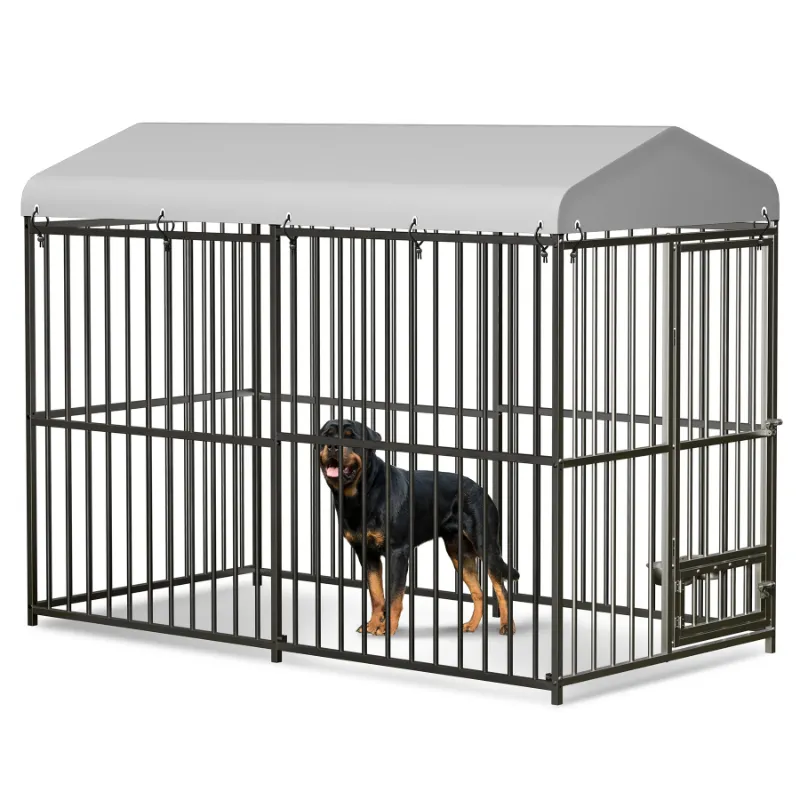 Photo 1 of ***Multiple Boxes*** Garvee Large Outdoor Dog Kennel, Heavy Duty Dog Cage with Roof, Dog Kennel Galvanized Iron Dog House with Safety Locks, UV & Water Resistant Proof Cover, for Garden Backyard(8x4x6ft)