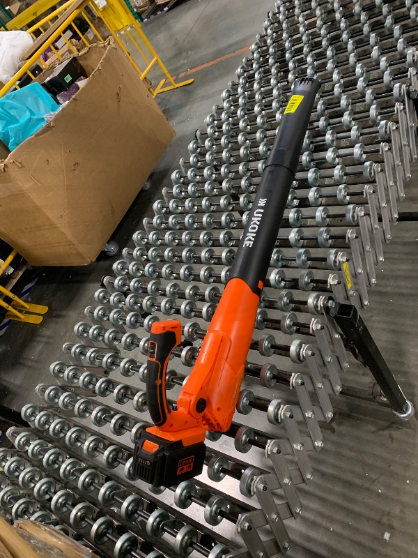 Photo 1 of ** SOLD AS IS, NO REFUND/RETURN** SEE COMMENTS! Ukoke Powerful 40V Brushless Cordless Blower (130 MPH / 550 CFM),for Blowing Snow Debris, Leaves, and Dust 2.0Ah Battery and Charger Included, Orange