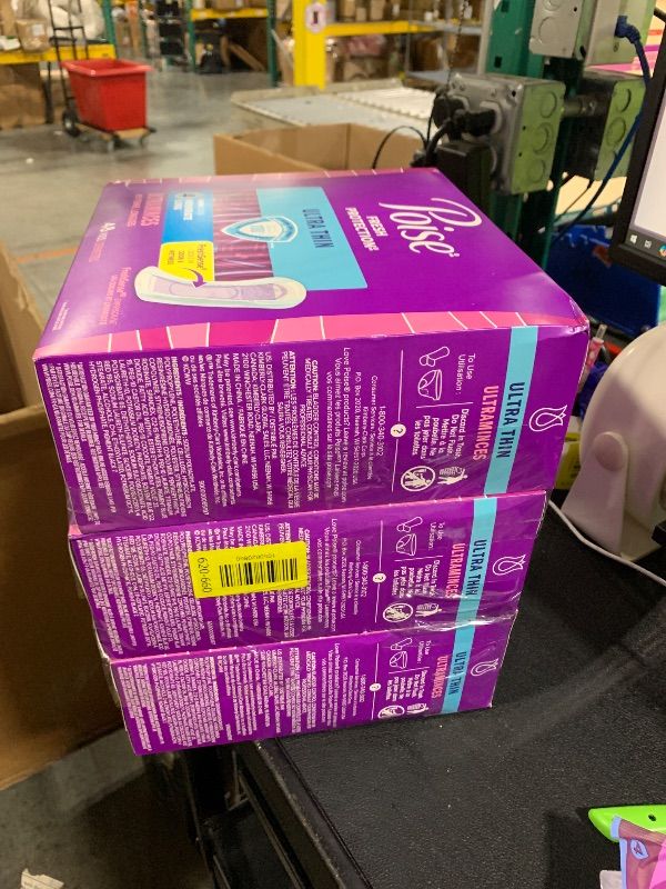 Photo 1 of ** one box opened**
Poise Ultra Thin Incontinence Pads & Postpartum Pads for Bladder Leaks, 4 Drop Moderate Absorbency, Long Length, 144 Count, Packaging May Vary