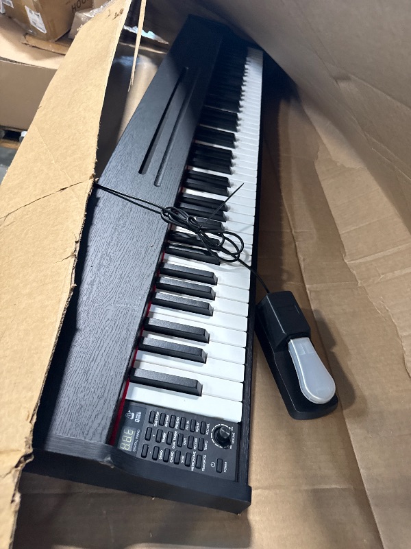 Photo 1 of ***NOT FULLY WEIGHTED*** ZHRUNS Digital Piano 88 Key Weighted, Full Size Electric Keyboard Piano for Beginners, Portable Piano Keyboard with Sheet Music Stand, Sustain Pedal, Power Adapter, Black (Keyboard Only)
