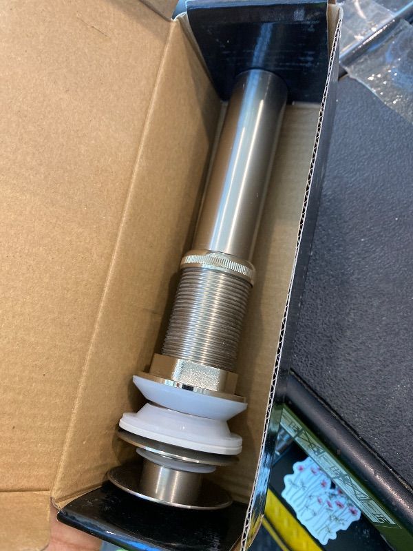 Photo 1 of **USED - MINOR DAMAGE**
Yodel Faucet Vessel Sink Drain Without Overflow - Bathroom Sink Drain Stopper - Pop Up Drain All Metal - Big Cap Fit for Vessel or Undermount Sink,Brushed Nickel,YDPOP-1