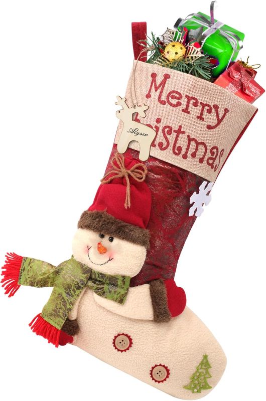 Photo 1 of 
Yunaeduo Christmas Stockings - 18.5" Large Christmas Stocking, 3D Cute Snowman Xmas Stockings with Name Tages, Christmas Decorations **Similar**