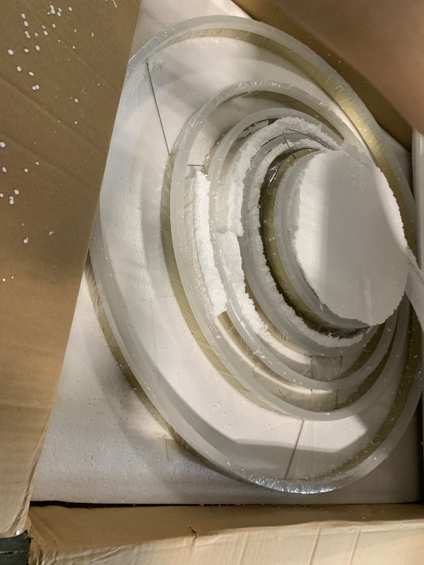 Photo 1 of **MISSING PARTS**
KAUCQI High Ceiling Chandelier Dimmable 3000K-6000K, LED Staircase Chandelier, Large Chandeliers for High Ceilings, Entryway, Villas and Stairs, Adjustable Length to 79", 6 Rings, Gold