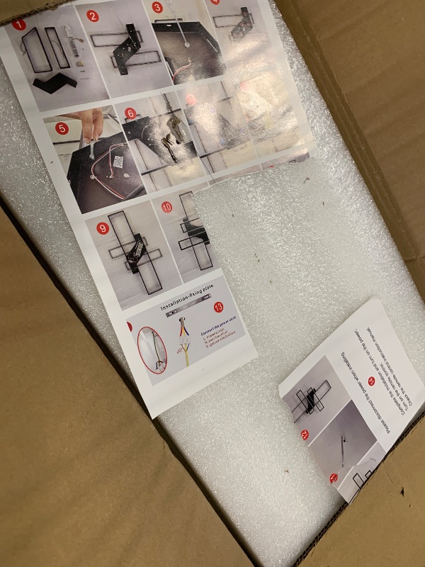 Photo 1 of ***VERY USED/REPAIRS NEEDED*** FBFC Modern LED Ceiling Lights Fixture, Dimmable Close to Ceiling Light, with Remote Control Diningroom Lamp, Flush Mount Geometric LED Ceiling Lamp for Bedroom Livingroom (47.2IN, White)