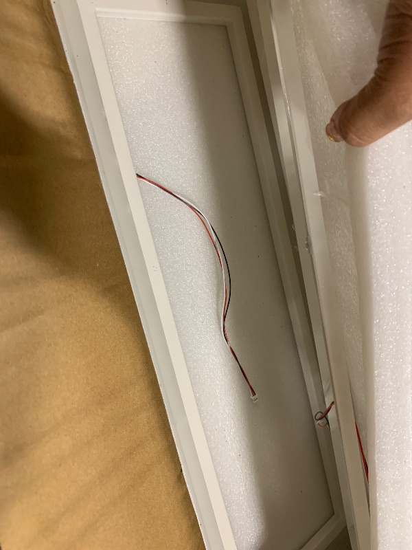 Photo 1 of ***VERY USED/REPAIRS NEEDED*** FBFC Modern LED Ceiling Lights Fixture, Dimmable Close to Ceiling Light, with Remote Control Diningroom Lamp, Flush Mount Geometric LED Ceiling Lamp for Bedroom Livingroom (47.2IN, White)