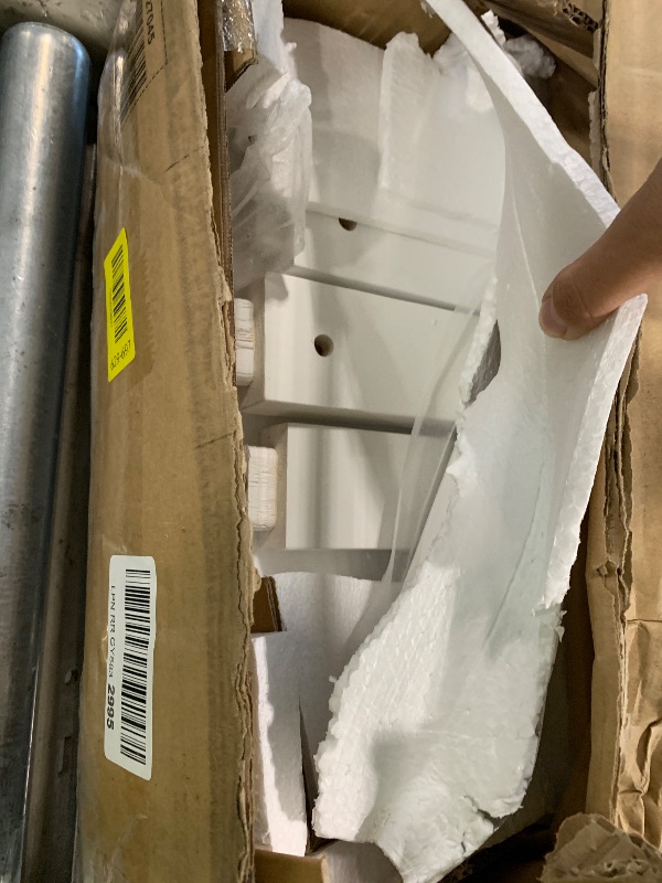 Photo 1 of **Sold as is no refund/return** KEIKI Full Size Horizontal Cabinet Murphy Bed with Desk & USB Charging Station, Foldable Hideaway Wall Bed Frame with Solid Slats, No Box Spring Needed, Easy Assembly, for Bedroom, Guest Room, White