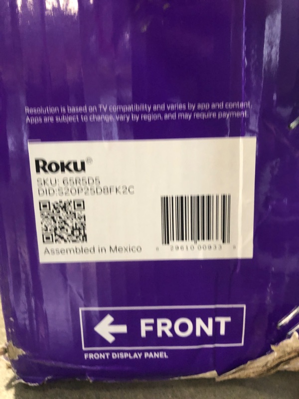 Photo 1 of ** SOLD AS IS NO REFUND/RETURN** SEE COMMENTS  Roku Smart TV 2026 – 65-Inch Select Series, 4K QLED TV – Roku TV with Voice Remote – Flat Screen QLED Television with Wi-Fi for Streaming Live Local News, Sports, & Movies – Bluetooth Headphone Mode