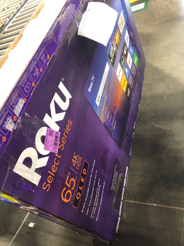 Photo 1 of ** SOLD AS IS NO REFUND/RETURN** SEE COMMENTS  Roku Smart TV 2026 – 65-Inch Select Series, 4K QLED TV – Roku TV with Voice Remote – Flat Screen QLED Television with Wi-Fi for Streaming Live Local News, Sports, & Movies – Bluetooth Headphone Mode