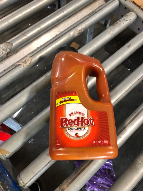Photo 1 of ** EXP 04/26**Frank's RedHot Hot Sauce, Original, Made with Cayenne Peppers, Ready-To-Use, Shake or Pour Over Chicken Wings, Sandwiches, Pizza, and More for the Perfect Bend of Flavor and Heat, 64 fl oz