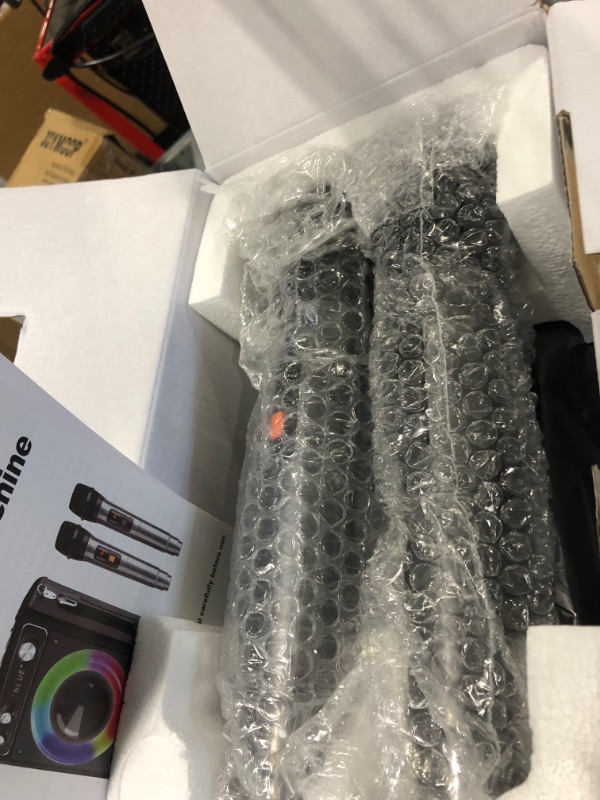 Photo 1 of ** SOLD AS IS NO REFUND/RETURN** SEE COMMENT!
VOSOCO Karaoke Machine with 2 Wireless Microphones, Portable Bluetooth Speaker for Adults Kids, PA Systems Support TWS Echo Adjust TF USB AUX for Home Party Outdoor Travel