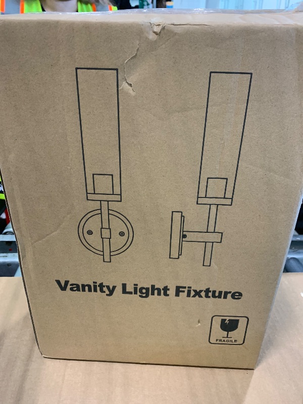 Photo 1 of [Hardwired] Wall Sconces Set of Two, Brushed Gold Bathroom Sconces with Clear Glass, Modern Wall Light Fixtures for Bathroom Mirror Vanity, Living Room, Bedroom, Hallway, Stairway, Cabinet, Foyer