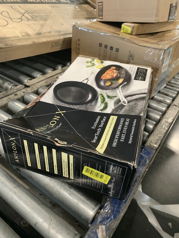 Photo 1 of ***Damaged pan, dent/warp*** Anolon X Aluminum Nonstick Cookware Frying Pans/Skillet Set, 8.25 Inch and 10 Inch - Dark Gray