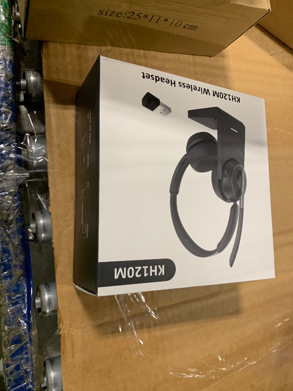 Photo 1 of (2025 Upgraded) Wireless Headset with Mic for Work, Bluetooth Headset with Noise Canceling Microphone with Dongle, Charging Base & Mic Mute, Wireless Headphones for Work from Home/PC/Computer