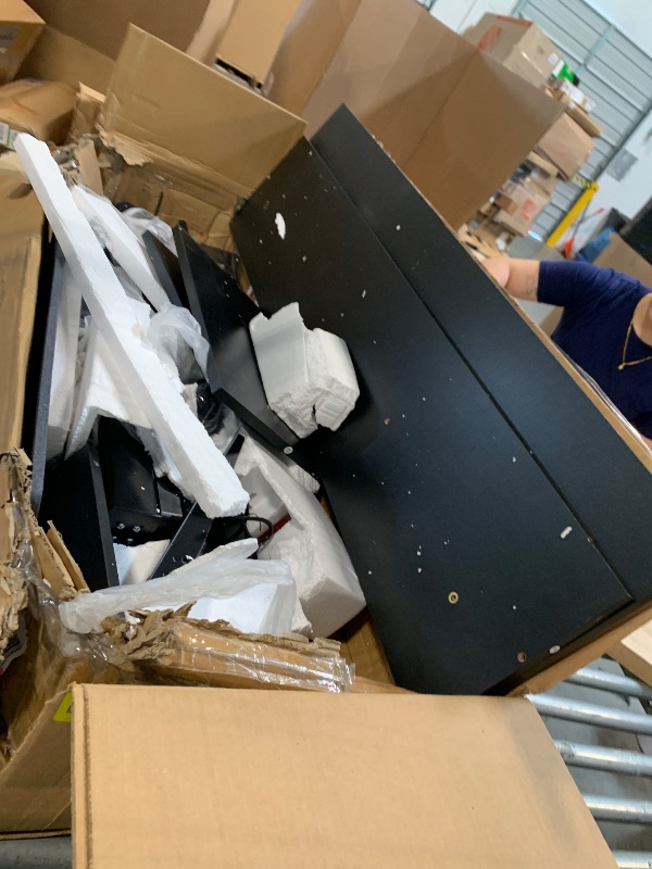 Photo 1 of [PARTIAL SET] [MAJOR DAMAGE] [FOR PARTS ONLY!!!] Claiks Electric Standing Desk, Adjustable Height Stand up Desk, 48x24 Inches Sit Stand Home Office Desk with Splice Board, Black Frame/Deep Black Top