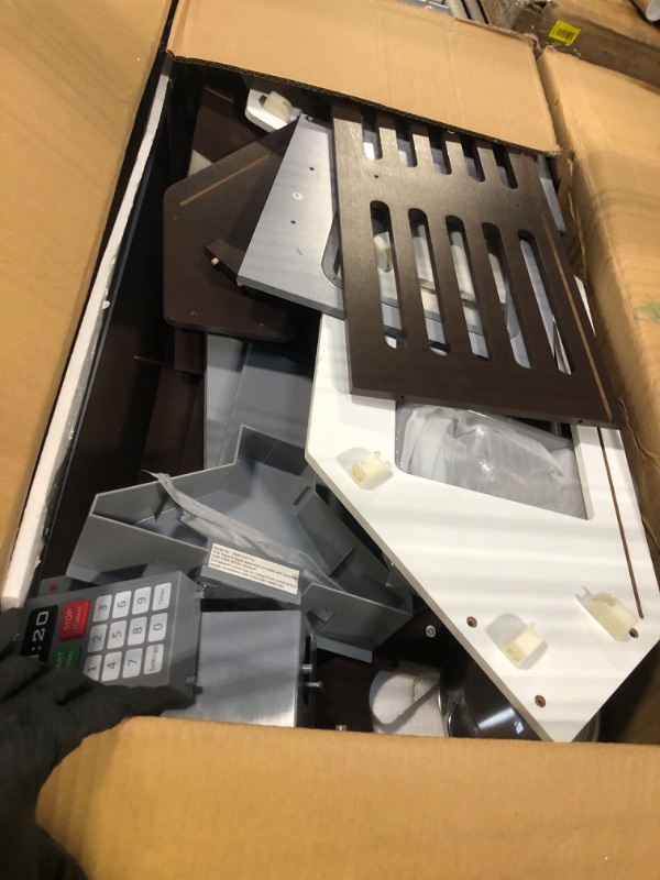 Photo 1 of ** * USED** Amazon Basics Kids Corner Interactive Wooden Play Kitchen Set, Stove, Oven, Sink, Fridge and Accessories for Toddlers, Preschoolers, Children Age 3+ Years, Espresso/Gray, 39.37"L x 28.35"W x 35.04"HLPNNK5YCKGDVJ