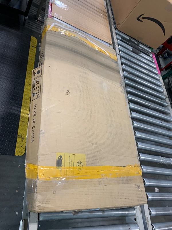 View 2 of ** sold as i no refund/return** see comments 
DWVO 8' x 6' Outdoor Storage Shed, Waterproof Metal Garden Shed with Windows, Lockable Doors, and Sloped Roof for Patio, Backyard, Lawn, Tool Storage, Bike Shed, Pet Shelter (Gray + White)