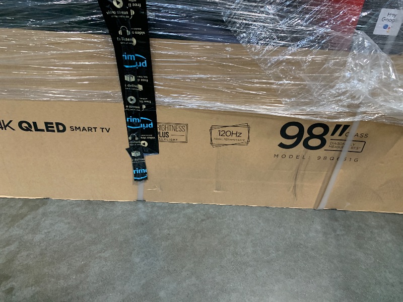 Photo 1 of ***FACTORY SEALED*** TCL 98-Inch Q65 QLED 4K UHD Smart TV with Google TV (98Q651G, 2024 Model) Dolby Vision, Dolby Atmos, HDR Pro+, Game Accelerator Enhanced Gaming, Voice Remote, Works with Alexa, Streaming Television