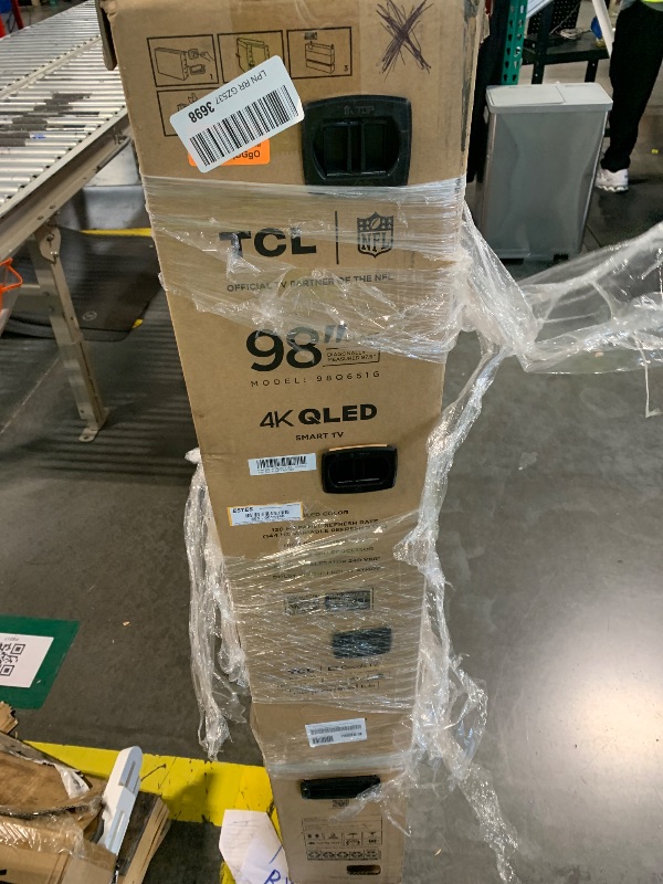 Photo 1 of ***FACTORY SEALED*** TCL 98-Inch Q65 QLED 4K UHD Smart TV with Google TV (98Q651G, 2024 Model) Dolby Vision, Dolby Atmos, HDR Pro+, Game Accelerator Enhanced Gaming, Voice Remote, Works with Alexa, Streaming Television