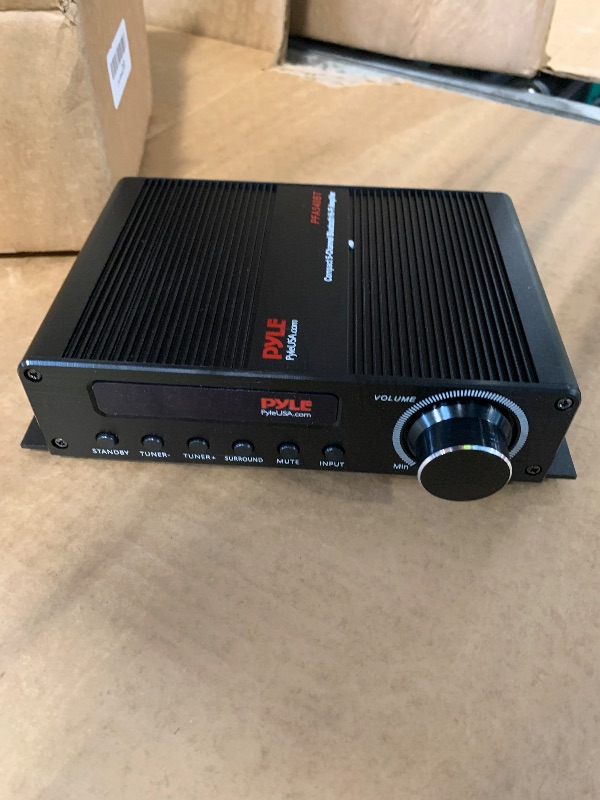 Photo 1 of ***Adapter and Remote Missing***Pyle Wireless Bluetooth Home Audio Amplifier - 100W 5 Channel Home Theater Power Stereo Receiver, Surround Sound w/ HDMI, AUX, FM Antenna, Subwoofer Speaker Input, 12V Adapter, Black - PFA540BT