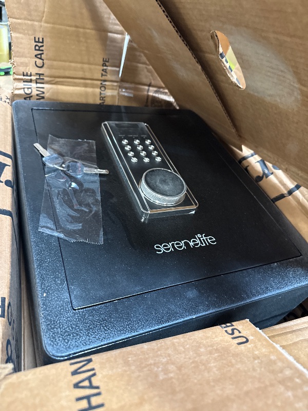 Photo 1 of ***LOCKED SAFE*** SereneLife Electronic Digital Safe Box | Durable Design, User-Friendly Keypad, Dual Alarm System, Hidden Keyhole, Money Safe for Home & Office | 14.96"x12.59"x 17.71" 1.38 Cubic ft Safe for Money