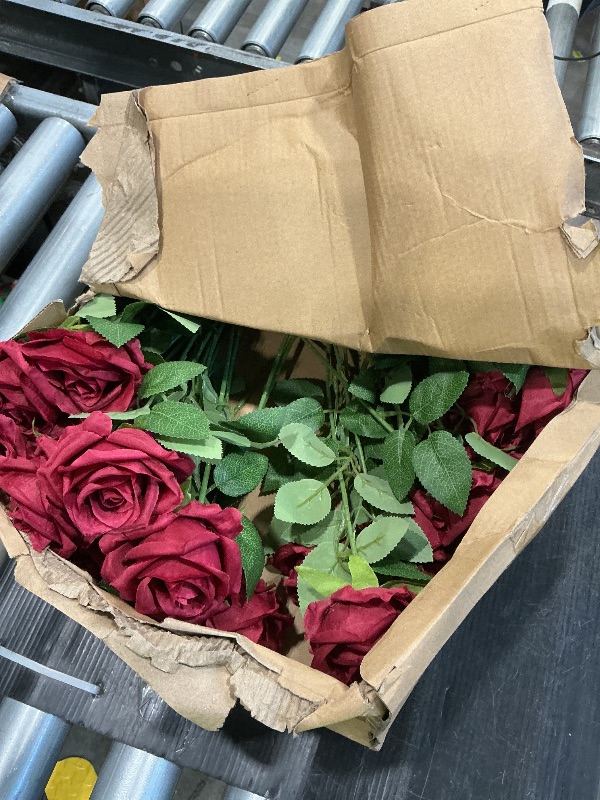 Photo 1 of *MINOR DAMAGE - USED*
Hotop 40 Pcs Rose Artificial Flowers Bulk with Long Stem,Realistic Silk Fake Roses Bouquet for Home Wedding Centerpieces Party Table Decoration Valentines Gifts(Wine Red)