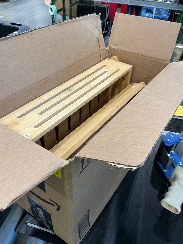 Photo 1 of [Upgraded Length] 16.5-Inch Fruit Stand Storage Holder with 4 Sturdier Legs, 2-Tier Fruit Basket , Bamboo Fruit Bowl Holder for Fruit,Vegetables,Bread, Snacks, Home Kitchen Countertop Organizer