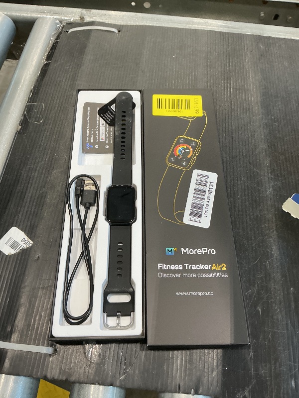 Photo 1 of *MINOR DAMAGE - USED*
MorePro Health Fitness Tracker with Blood oxy-gen Monitor and 24/7 Heart Rate and Blood Pressure, Sleep Monitor, 120+ Sport Modes Waterproof Fitness Watch for Women Men Android iOS, Black