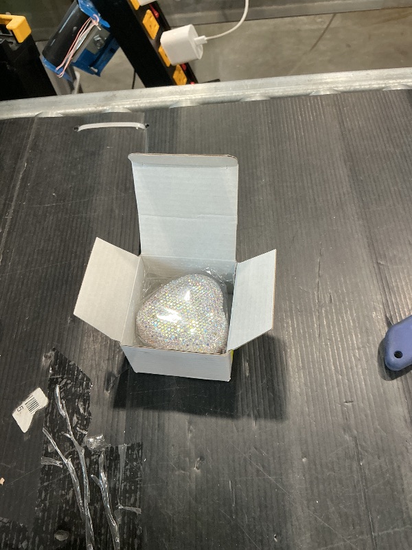 Photo 1 of *MINOR DAMAGE - USED*
YINXIANJIN Full Diamond Heart-Shaped Jewelry Box, Mini Shiny Decorative Box for Storage Ring Earrings Trinkets Portable Travel Jewelry Holder Cute Festive Gift Box for Women and Girls (Multicolored)