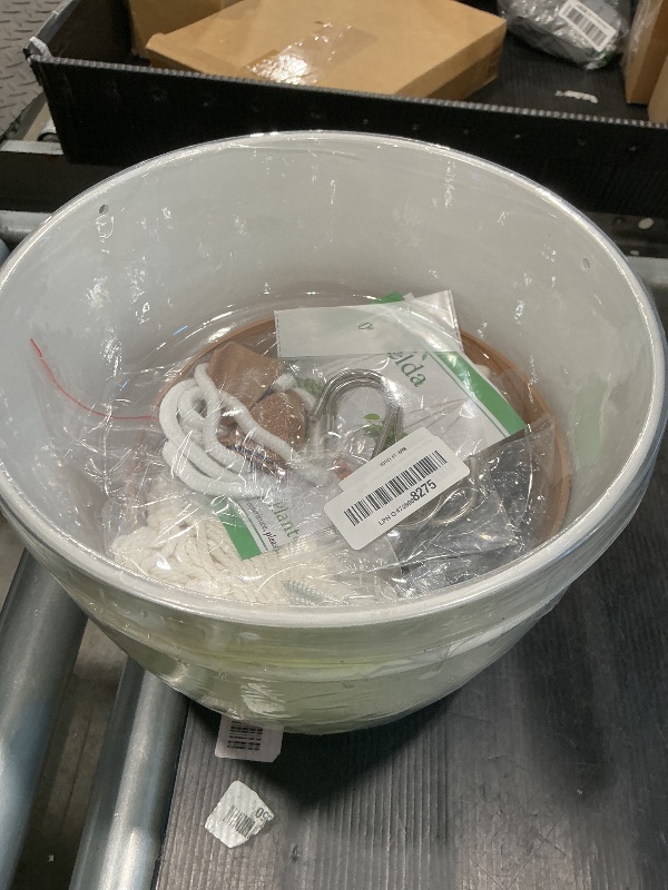 Photo 1 of 10 Inch Hanging Planters for Indoor Plants, 2 Pack Self Watering Hanging Baskets Flower Pots with Drainage Hole, Visual Reservoir & 2 Kinds of Plant Hanger for Outdoor Garden Home Decor (White)