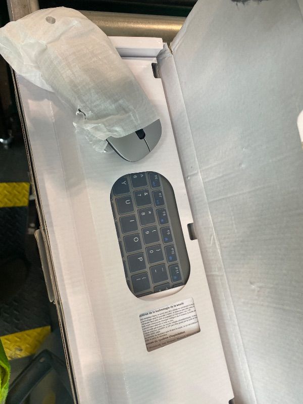 Photo 1 of ***MISSING RECIEVER*** Wireless Keyboard and Mouse Ultra Slim Combo, TopMate 2.4G Silent Compact USB 2400DPI Mouse and Scissor Switch Keyboard Set with Cover, Batteries Included, for PC/Laptop/Windows/Mac - Gray Black