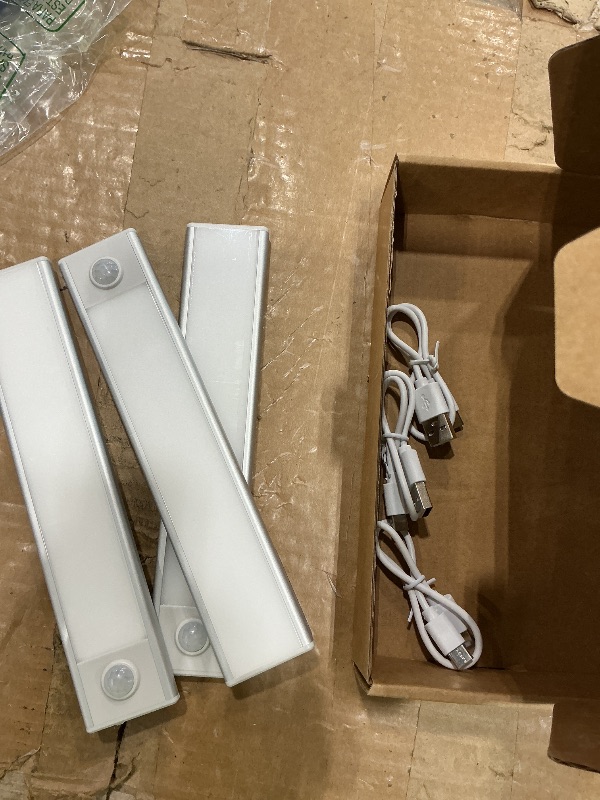 Photo 1 of ***MISSING 3*** 6 Pack Under Cabinet Lighting Wireless, 32 LED Rechargeable Battery Motion Sensor Light Indoor, Stick On Magnetic Closet Lights, Under Counter Lights for Kitchen, Stairs, White 8 in