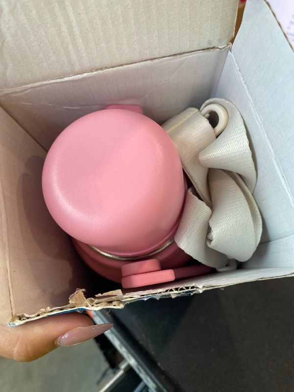 Photo 1 of *MINOR DAMAGE - USED*
Insulated Water Bottle with Handle and Strap,Vacuum Travel Tumbler with Cup Lid,Thermo Coffee Cup for Hot Cold Drinks 40 OZ,Pink