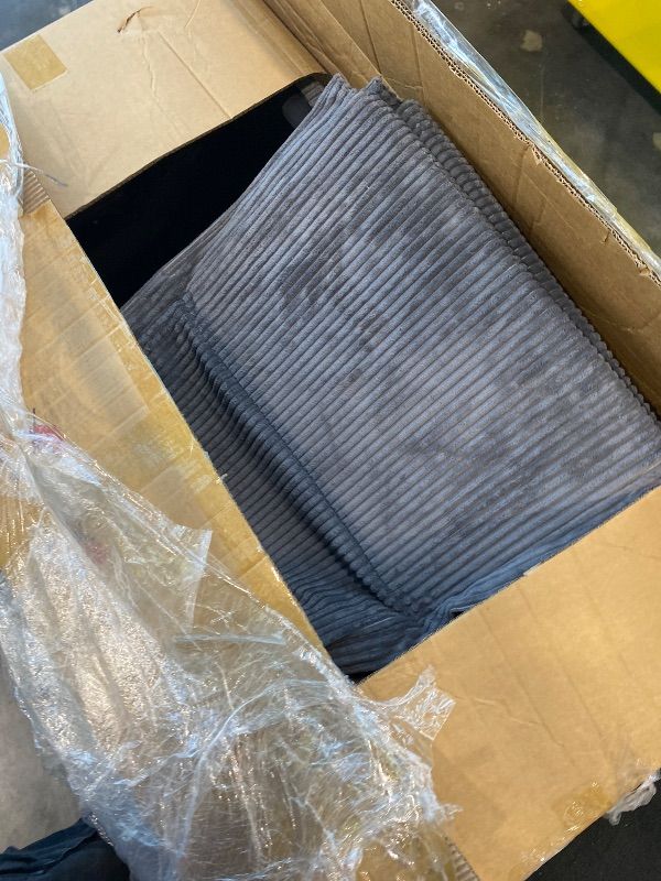 Photo 1 of *MISSING PARTS*
Gray Velore couch, unknown type of pullout partial sit
