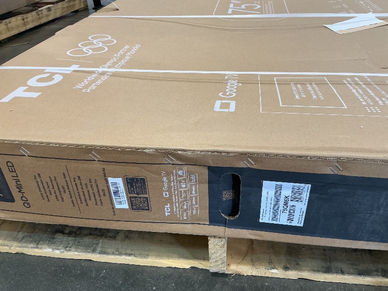 Photo 1 of ***MISSING POWER CORD*** TCL 75 Inch Class QM6K Series | Mini LED QLED 4K HDR | 75QM6K, 2025 Model | 120HZ-144HZ High Brightness Smart Google TV Dolby Atmos Onkyo Audio | Voice Remote Alexa Gaming Streaming Television FACTORY SEALED, NEVER OPENED SECURITY