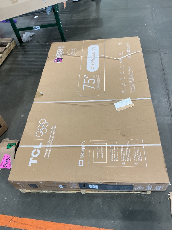 Photo 1 of ***MISSING POWER CORD*** TCL 75 Inch Class QM6K Series | Mini LED QLED 4K HDR | 75QM6K, 2025 Model | 120HZ-144HZ High Brightness Smart Google TV Dolby Atmos Onkyo Audio | Voice Remote Alexa Gaming Streaming Television FACTORY SEALED, NEVER OPENED SECURITY