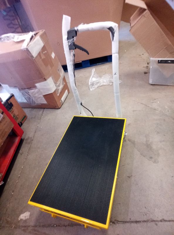 Photo 1 of Garvee Heavy Duty Hydraulic Lift Table Cart 500LB Capacity, Single Scissor Lift Table with 28.7'' Lifting Height, Non-Slip Platform & Locking Wheels for Garage, Warehouse, Workshop
