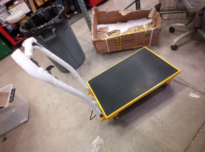 Photo 1 of Garvee Heavy Duty Hydraulic Lift Table Cart 500LB Capacity, Single Scissor Lift Table with 28.7'' Lifting Height, Non-Slip Platform & Locking Wheels for Garage, Warehouse, Workshop