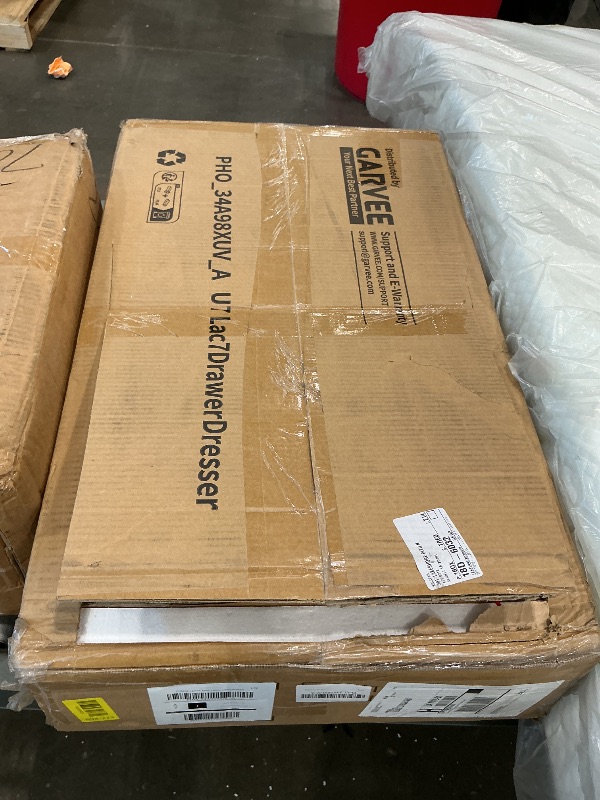 Photo 1 of ***BOX 1 OF 2****IDEALHOUSE Grey 7 Drawer Dresser for Bedroom, 53.5” Large Dresser with Metal Legs, Modern Chest Organizer with Wide Storage, Chest of Drawers for Bedroom, Living Room, Entryway