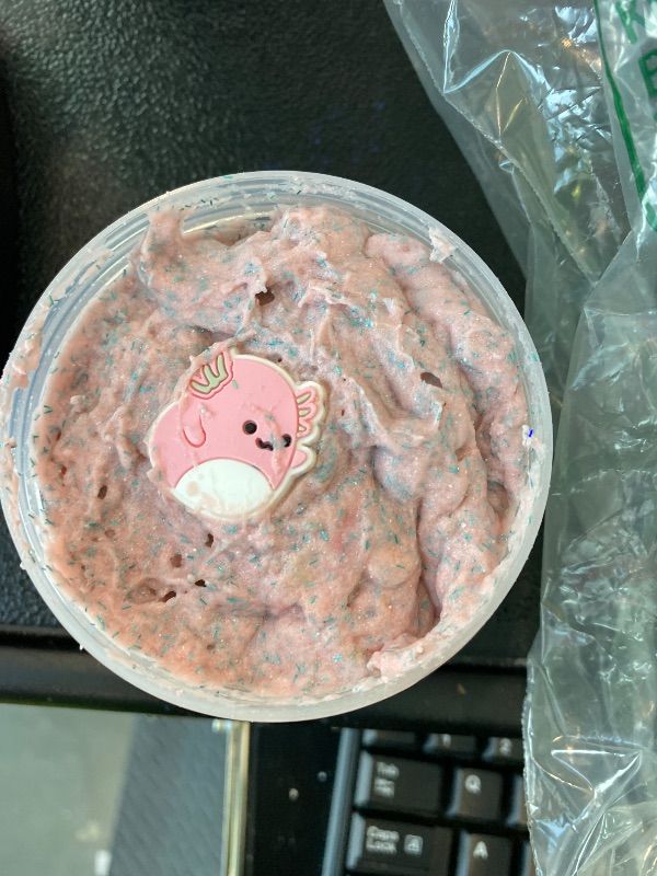 Photo 1 of ***USED*** Original Squishmallows Archie The Axolotl Premium Cloud Slime, Cotton Candy-Scented, 8 oz., Storage Container with Figurine Topper, Rubber Charm, Goodie Bags Stuffers, Kids Party Favors, Sensory Toys
