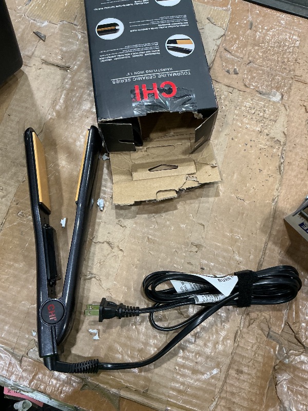 Photo 1 of *NON-FUNCTIONAL*
CHI Classic Tourmaline Ceramic 1.5? Hairstyling Iron, Wide Plate Hair Straightener & Curling Tool for Smooth, Shiny, Frizz?Free Hair, Adjustable Temperature, For All Hair Types, Professional Hair Tool