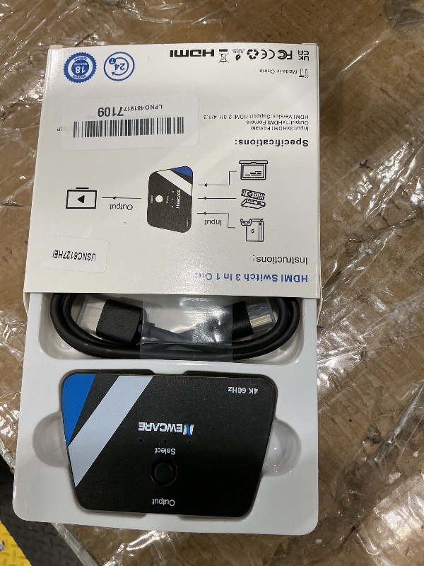 Photo 1 of [Upgrade] HDMI Switch 3 in 1 Out, 4K@60Hz HDMI 2.0 Switch Splitter with 2.6FT Long HDMI Cable, 3-Port HDMI Switcher Selector, Supports 4K 30Hz 3D 1080P HDCP2.2 for PS5 Xbox DVD Player Fire Stick PC