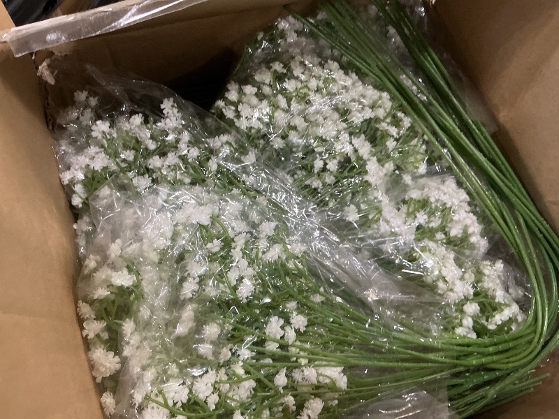View 2 of 100 Pcs Babys Breath Artificial Flowers, Baby Breath Flowers Artificial Bulk, Real Touch White Fake Flowers, Faux Babies Breath Gypsophila for Wedding Home Decor Floral Arrangement