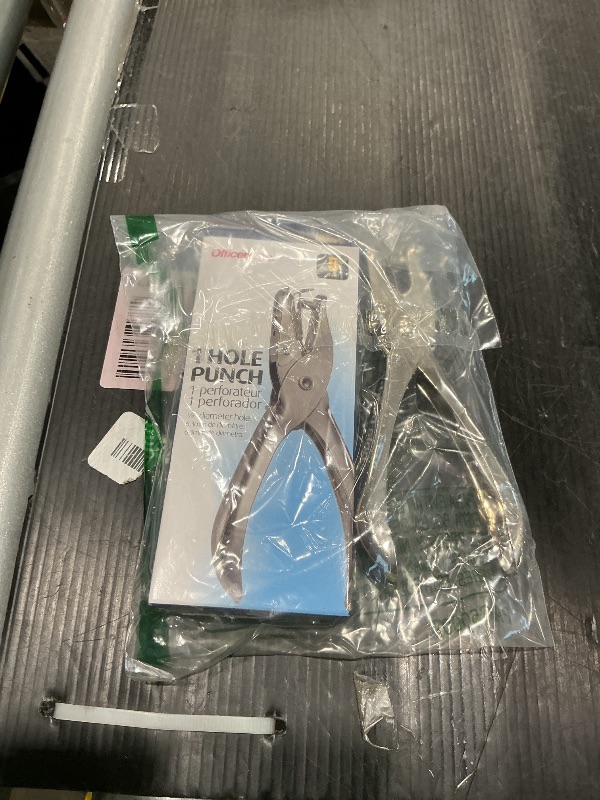 Photo 1 of 1 Hole Punch, 5 Sheet Capacity, Comes in 2 Pack, Silver (90073)