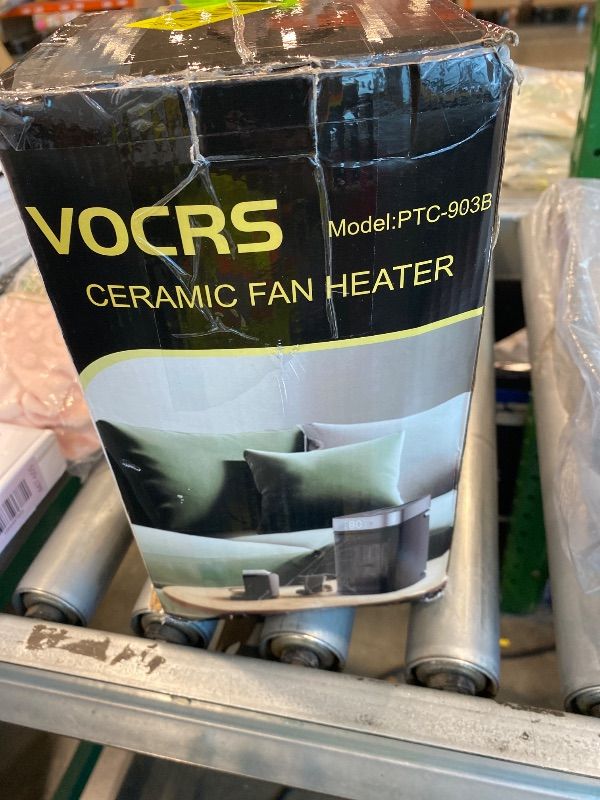 Photo 1 of *MISSING PARTS - See Clerk Notes*
Small Portable Space Heater for Indoor Use - VOCRS 1500W PTC Electric Heater with Thermostat, Remote Control, 12H Timer, Eco and Fan Mode, Rapid and Safe Heating for Bedroom, Office