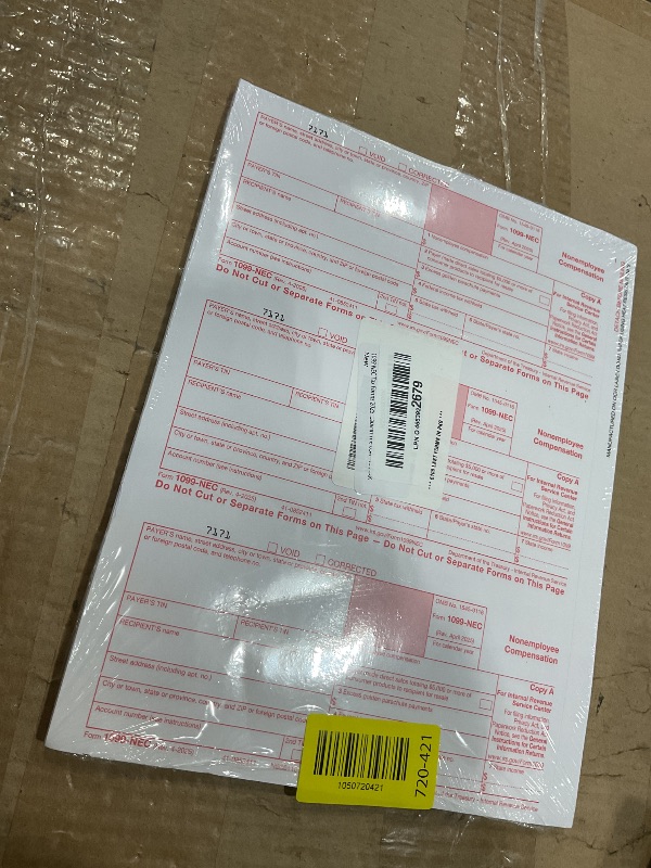 Photo 1 of 1099 NEC Tax Forms 2025 with Envelopes, 4 Part 15 Pack Tax Forms Kit and 15 Self-Seal Envelopes –Great for QuickBooks and Accounting Software, Value Pack for Business - Made in The USA - 15-Pack